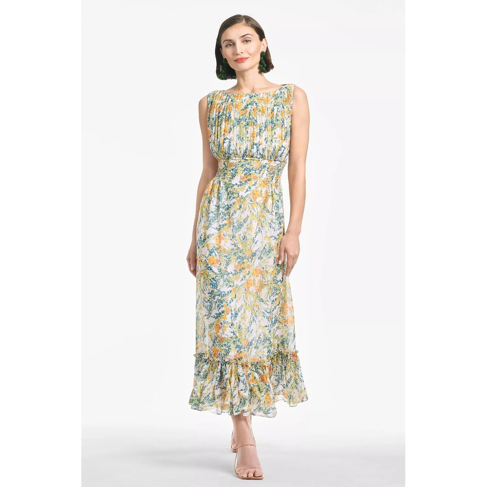 Sachin & Babi Anastasia Midi Sleeveless Smocked Waist‎ Double Bow Back Cutout